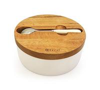Kassel Azucarero Set, Porcelain Acacia Wood, Blanco, XL, One Size