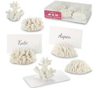 Kate Aspen Place Card Holders Portatarjetas, Resina, Blanco