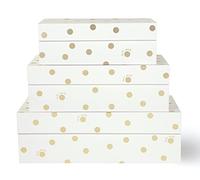Kate Spade New York Cajas de almacenamiento decorativas con tapas, paquete de 3 contenedores de almacenamiento organizadores resistentes, incluye cajas anidadas pequeñas, medianas y grandes rosas con