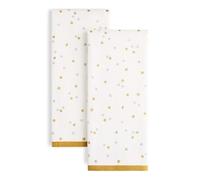 Kate Spade New York Celebration Dot Holiday - Juego de 2 Toallas de Cocina, 100% algodón con Estampado metálico, sin Pelusa y absorbentes, Color Marfil/Dorado/Plateado, 17 x 28 Pulgadas