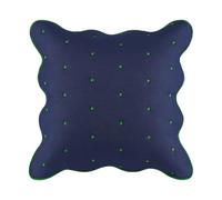 Kate Spade New York Funda de Almohada Decorativa con Borde Festoneado, 26 x 26 Pulgadas, Funda de Almohada Individual 100% algodón, Lavable a máquina, Azul Marino
