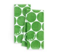 Kate Spade New York Joy Dot - Juego de 2 Toallas de Cocina, 100% Terciopelo de algodón Absorbente, Color Verde/Crema, 17 x 28 Pulgadas