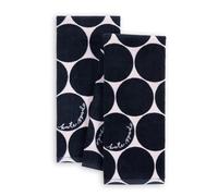 Kate Spade New York Joy Dot - Juego de 2 Toallas de Cocina, 100% Terciopelo de algodón, absorbentes, Color Negro/Beige, 17 x 28 Pulgadas