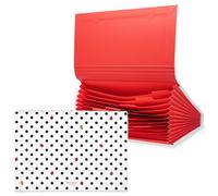 Kate Spade New York Organizador de archivos expandible, carpeta de 12 bolsillos, funda de piel sintética con cierre magnético, soporte para documentos tamaño carta, diseño de mariquita