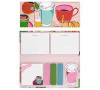 Kate Spade New York Padfolio with 7 Sticky Note Pads, Studying Essentials Set Includes Cute Sticky Notes with 75 Sheets Per Notepad, Rise and Shine