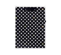 Kate Spade New York Portapapeles A4 con clip de perfil bajo, portapapeles profesional negro, incluye bloc de notas forrado, lazo para bolígrafo y bolsillo, lunares