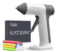 Katerk Pistola Silicona Caliente Inalambrica,2500mAH Pistola Pegamento Profesional con 20x7mm Barra de Pegamento,30S Calentamiento,Apagado Inteligente, Pistola Cola Quente Adecuada Uso Casero - Blanco
