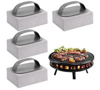katmerio 4 piezas piedra pómez para barbacoa, horno de piedra pómez con asas, herramienta de limpieza para barbacoa, kit de limpieza reutilizable para piscinas de mano, cocina, baño, fregadero