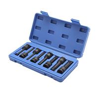 KATSU 1/2" Juego de Puntas de Vaso de Impacto 8 Piezas, T30 a T80 Resistente Juego de Llaves de Vaso de Torx de Impacto Profundo, Herramienta de Reparación Motores Camiones Tractores 420420