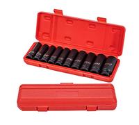 KATSU 1/2" llaves de Vaso Impacto 10 Piezas, 10mm a 24mm Juego de Llaves de Vaso de Impacto Profundo, Llave Métrica Resistente, Herramienta de Reparación Motores Camiones Tractores 420440