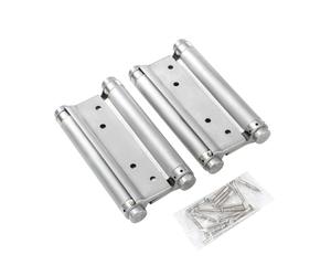 KATSU Bisagras de Resorte de Doble Acción de 6" 150mm, 1 Par con Tornillos Bisagras de Acero Inoxidable para Puertas Batientes Dobles para Puertas Internas y Externas de Cocina de Salón 54611060