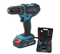 KATSU FIT-BAT 21V Taladro de Impacto Inalámbrico con 2 x 2,0Ah Baterías y Accesorios, 13mm Mandril sin Llave, 2 Velocidades y luz LED, para Mejoras en el Hogar DIY 102675
