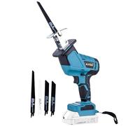 KATSU FIT-BAT Brushless Sierra Sable Inalámbrica 21V Mini Sierra Alternativa sin Escobillas y 4 Hojas de Sierra, para Metal Madera Tubería de PVC Poda de árboles, sin Batería