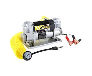 KATSU Inflador de Neumáticos de Coche, 2 Cilindros 150 PSI 12V 50Amp 4WD Compresor de Aire Portátil Profesional de Gran Volumen Bomba de Neumáticos para Auto Car Van Trucks Inflables 451715