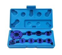 KATSU Juego de Bujes de Guía de Enrutador de Aleación de Aluminio 10 Piezas 10-30mm Métrico Plantilla de Enrutador de Alta Precisión Tuerca de Bloqueo y Kit de Adaptador 105438
