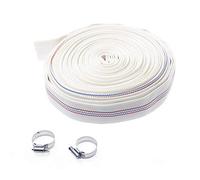 KATSU Manguera Plana para Descarga de Agua 20 m x 25 mm, Sin Olor, con 2 Clips para Bombas Sumergibles y Otras Bombas de Agua, Estanque de Drenaje, Riego de Jardin, Piscina, Blanco 664325