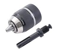 KATSU Tools - 105118A - Portabroca profesional, herramienta de conversión, sin llave, de liberación rápida, color negro y cromo, 13 mm