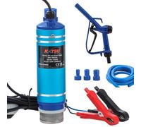 KATSU Tools Kit de bomba de transferencia de aceite y combustible diésel de 12 V, 120 W bomba de agua sumergible portátil de aleación de aluminio con pistola dosificadora y manguera de 5 m