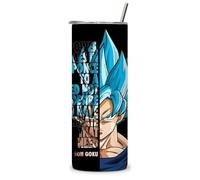 KaTunn - Botella de Agua Acero Inoxidable Superhéroe Personalizada con Pajita - Botella Agua Térmica Infantil con Nombre Grabado - Termo Personalizado para Niños - Regalo Original (Son Goku)