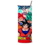 KaTunn - Botella de Agua Acero Inoxidable Superhéroe Personalizada con Pajita - Botella Agua Térmica Infantil con Nombre Grabado - Termo Personalizado para Niños - Regalo Original (Dragon Ball)