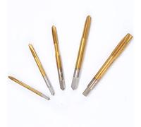 KATUR Juego de 5 grifos métricos de flauta recta HSS con revestimiento de titanio M3 M4 M5 M6 M8 de vástago cuadrado combinado de taladro y grifo de rosca cónica compuesta herramienta de roscado