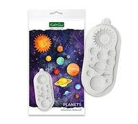 Katy Sue Molde de silicona Planets para decoración de pasteles y manualidades. Incluye tierra, Venus, Saturno, Marte y Júpiter. Uso con fondant, pasta de azúcar y arcilla. de Katy Sue Designs Space