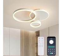 KAUCQI Lampara Techo Led Regulable Plafon Led Techo Salon Moderno, 65 * 50 * 8cm 54W, Regulable con Control Remoto 3000K-6000K, iluminación de Techo Salon Estar, Dormitorio, Pasillo, Comedor