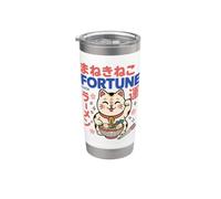 Kawaii Fortune Maneki Neko Ramen Gato japonés de la suerte Vaso térmico de acero inoxidable de doble pared
