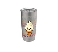 Kawaii Ice Cream Cone Cute Smiling Vintage Anime Dessert Vaso térmico de acero inoxidable de doble pared