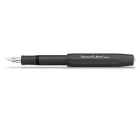 Kaweco AL SPORT Black I Premium - Pluma estilográfica de aluminio para cartuchos de tinta con plumín de acero de alta calidad, pluma estilográfica de 13 cm, pluma estilográfica en negro, ancho del