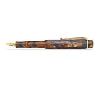 Kaweco ART SPORT Pluma Estilográfica Hickory Brown - Acrílico Exclusivo Con Plumín de Acero, Caja de Metal - 12,5 cm, F (Fina)