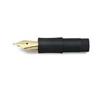 Kaweco CLASSIC SPORT Boquilla con plumín de acero dorado y punta de iridio para cartuchos de tinta, negro y negro, ancho de pluma: M (medio), pluma estilográfica