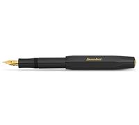 Kaweco Pluma estilográfica Classic Sport, plumín acero chapado oro 23 quilates, extrafino, negro