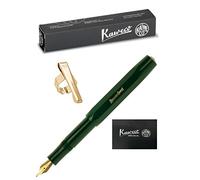 Kaweco - Juego de Bolígrafos Verdes Sport Classic - Punta fina (F) - Clip Octogonal Dorado y Manual del Usuario