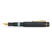 Kaweco Pen Pluma estilográfica PISTON SPORT AL Black/Gold Solo I, émbolo aluminio, ventana tinta, M