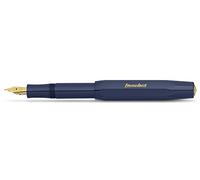 Kaweco Pluma estilográfica Classic Sport con plumín de acero chapado en oro de 23 quilates y punta de iridio para cartuchos de tinta I Kaweco Sport (ancho, azul marino)