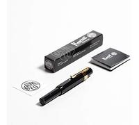 Kaweco Pluma estilográfica deportiva clásica negra, punta fina con clip octogonal Kaweco Sport, dorado