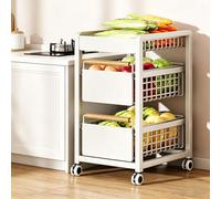 KAXLDHH Carrito Estrecho de Almacenamiento en Acero al Carbono con Cajones Extraíbles, Organizador Metálico Auxiliar para Cocina Baño, Carro Multiuso con Ruedas(Wit,39x24x65cm)