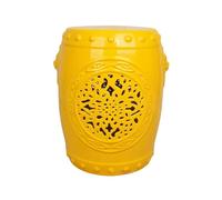 KAXLDHH Taburete de Jardín de Cerámica 45cm Mesa Auxiliar Orificio de Ventilación Superior Base Estable Superficie Lisa Forma de Tambor Soporte Macetas