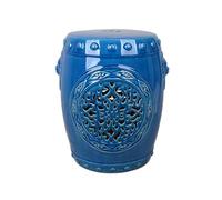 KAXLDHH Taburete de Jardín de Cerámica 45cm Mesa Auxiliar Orificio de Ventilación Superior Base Estable Superficie Lisa Forma de Tambor Soporte Macetas