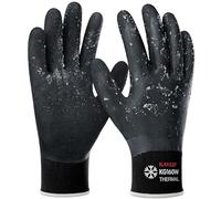 KAYGO guantes impermeables y cálidos, revestimiento térmico, recubrimiento de látex de doble, para refrigeradores para almacenar palas de jardinería de invierno, KG160W (Negro, XL, talla 10, 3 pares)
