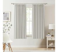 Kayne Studio Cortinas Opacas Plisadas para Sala de Estar y Dormitorio, habitación del bebé, Opacas, Aislamiento térmico, Presilla Trasera, 9 Ganchos, 102 x 160 cm, 1 Panel, Mezcla de Lino