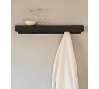 Kazai. Perchero de Pared 'Kian' | Moderno con Ganchos para Colgar Ocultos y Estante | Colgador de Pared de Diseño en Metal | Percheros para Puerta y Recibidores de Entrada | Negro