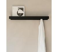 Kazai. Perchero de Pared 'Kian' | Moderno con Ganchos para Colgar Ocultos y Estante | Colgador de Pared de Diseño en Metal | Percheros para Puerta y Recibidores de Entrada | Negro