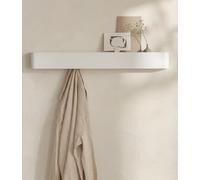 Kazai. Percheros de pared originales 'Tone' | Panel moderno con colgadores de ropa ocultos y estante | Percheros para entrada minimalista en metal | Perchero de montaje en pared | Blanco