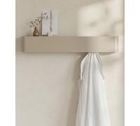 Kazai. Percheros de pared originales 'Tone' | Panel moderno con colgadores de ropa ocultos y estante | Percheros para entrada minimalista en metal | Perchero de montaje en pared | Arena Taupe
