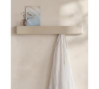 Kazai. Percheros de pared originales 'Tone' | Panel moderno con colgadores de ropa ocultos y estante | Percheros para entrada minimalista en metal | Perchero de montaje en pared | Arena Taupe