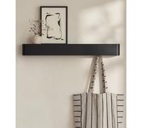 Kazai. Percheros de pared originales 'Tone' | Panel moderno con colgadores de ropa ocultos y estante | Percheros para entrada minimalista en metal | Perchero de montaje en pared | Negro
