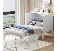KAZZIO Cama de Pared Plegable Con Somier, Vertical, Juvenil (Blanco, 90 x 200 cm)