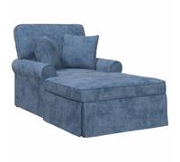 KBHRENP Chaise Lounge con Falda Azul 157x91x91 cm Ares | Poliéster resistente, cojín desenfundable con cremallera, brazos acolchados, respaldo versátil, limpieza con paño húmedo